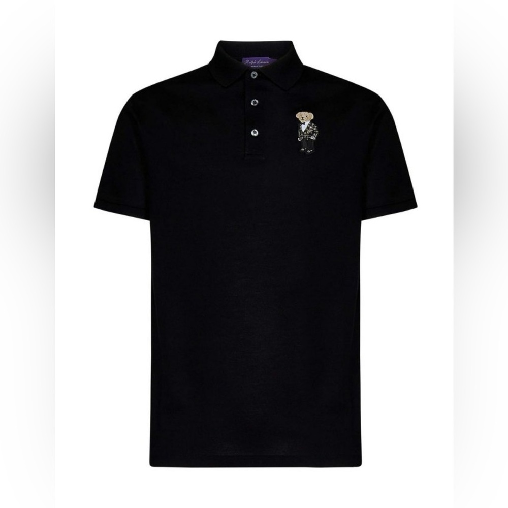 Ralph Lauren-Purple Label Cotton Piqué Bear Polo Shirt